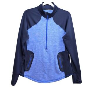 Under Armour ColdGear Reactor Top Womens XL Half Zip Pullover Long Sleeve Blue